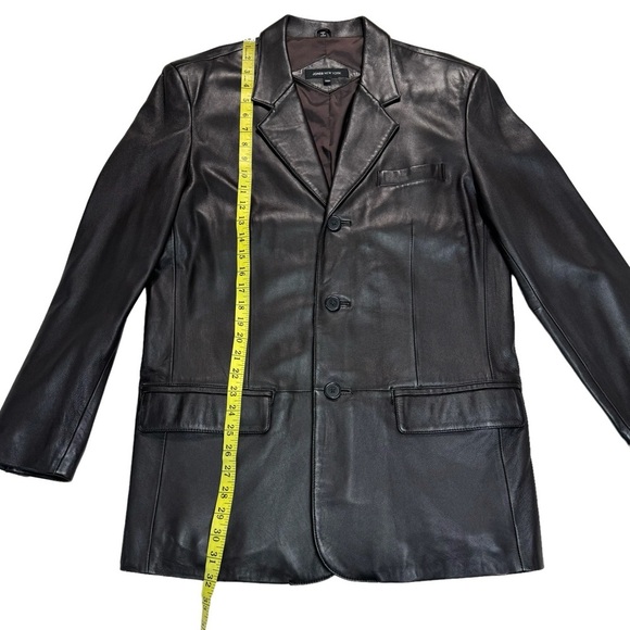 Jones New York Button up Classic Leather Jacket Coat in Brown Size 38 - Picture 10 of 13